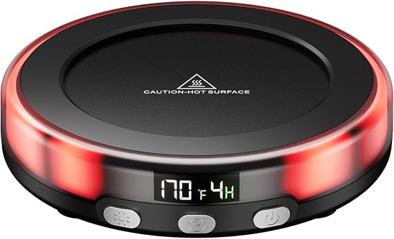 Gaiatop Coffee Mug Warmer for Desk, Beverage Heating Plate - Black