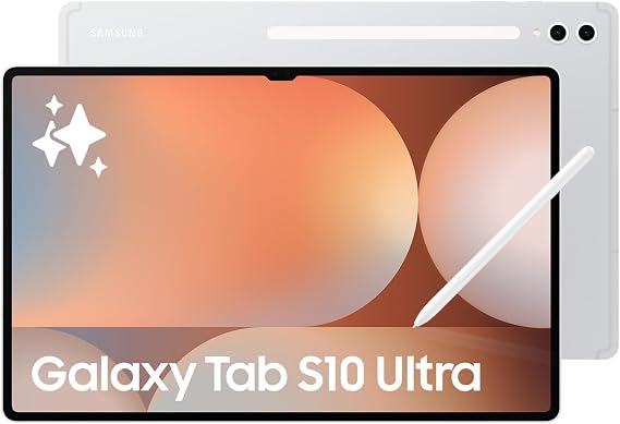 Samsung Galaxy Tab S10 Ultra AI Tablet, Android Tablet, 12GB RAM, 256GB Storage, AMOLED Display, Anti-Reflection, S Pen Included, Platinum Silver, (UK Version)