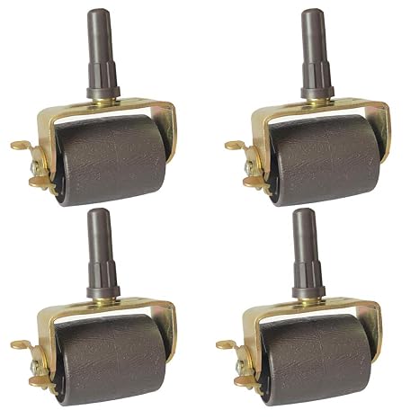 Metal Stem Heavy Duty Bed Frame Wheels Casters Rollers with Socket Sleeve Insters, Set of 4 Locking | Heavy Duty, Sturdy, Roll Smoothly, Lock Tightly, Universal, Prevent Sliding, Easy to Install, Stable, Solid