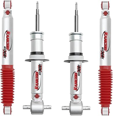 Rancho RS999198 RS999830 Set of Front & Rear RS9000XL Series Shocks fits 2014 2018 Silverado 1500 with 0 Lift | Improved Handling & Performance | Handles Extreme Temperature Changes