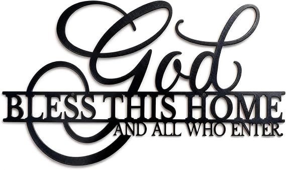 Metal God Bless This Home Wall Decor (Medium)