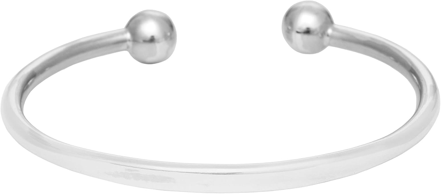 Silverly Classic Identity 925 Sterling Silver Torque Bangle - Thick Solid Silver Bracelet for Men and Women - Adjustable Engravable Father's Day Bracelet - Men's Bracelets for Dad