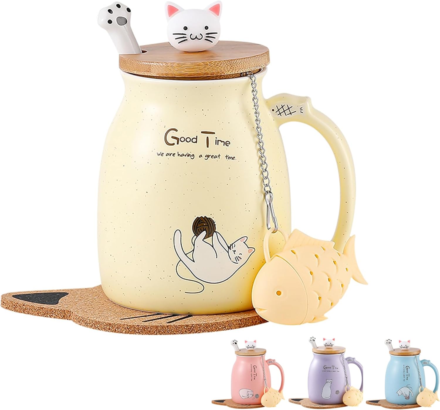 Friendship Gifts for Women Cute Cat Coffee Mugs Unique Best Friend Birthday Gifts for Women Her Girls Cat Lovers Ceramic Kawaii Coffee Tea Cup Special Christmas Friends Presents Galentines Gift