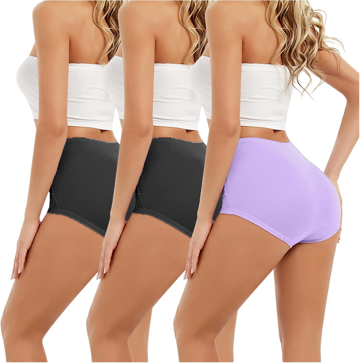 Women Panties High Waist Leakproof Underwear For Women Plus Size Panties Leak Proof Period Swimwear For Teens 3 Pack