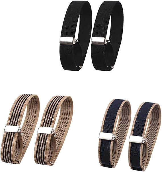 3 Pair Shirt Sleeve Holder for Women Men, Adjustable Elastic Armband Anti-Slip Shirt Sleeve Garters Arm Cuffs Bands for Party Wedding