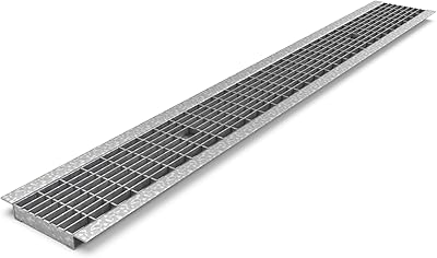 Vodaland Galvanized Stamped Steel Grate B Class 39.4 L x 5.4 Wx .4 H for Use with 4 Inch Internal Trench Drain ADA Rated