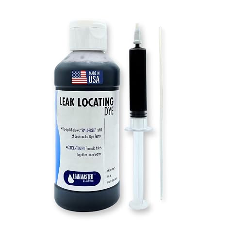 Leakmaster Pool Leak Detection Kit 8 oz Blue Dye with Reusable Syringe High-Visibility Leak Finder for Pools, Hot Tubs & Spas 40+ Refills Professional Water Tracing Tool