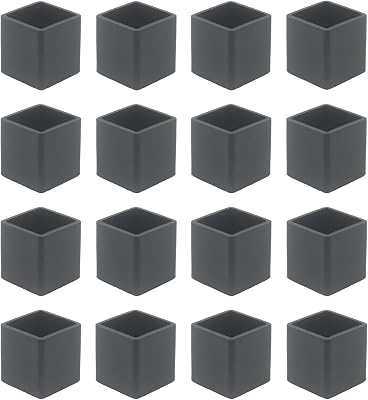 Rubber Chair Leg Caps Square Feet Hardwood Floor Protector Cover for Furniture Feet,Non Slip Chair Leg Pads Covers Glides to Protect Hardwood Floor Tile Laminate Carpet Floors from Scratches,16 Pack