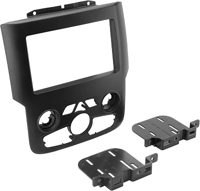 Scosche CR1297DDB Double DIN Radio Install Dash Kit Compatible with 2013-2018 Ram Trucks Equipped with 8 Factory Display - Aftermarket Car Stereo Installation Kit - Factory Match Color and Texture