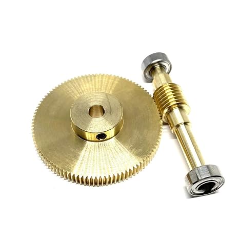 Gears, Mechanical Rack 1pcs Worm Gear Reducer 0.5 Module Gimbal Gearbox 1:20 30 40 50 60 70 80 100 Turbine Copper Bearing Reducer Pinion Gears(1 Ratio 80 6mm)