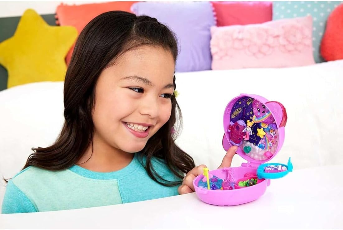Polly Pocket Gezegen Kompakt Oyun Seti, Mikro Figürler ve Aksesuarlar