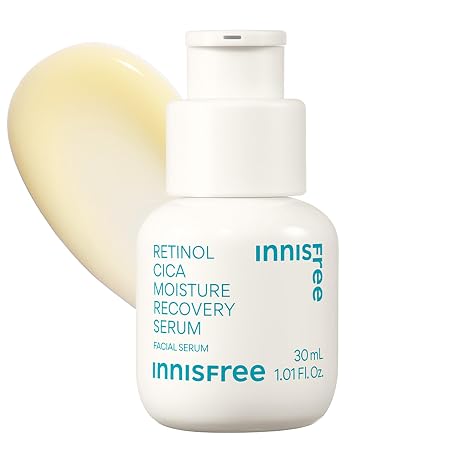 innisfree Retinol Cica Serum with Salicylic Acid | Korean Moisture Recovery Treatment with Hyaluronic Acid for Hydrating Face Care | Suitable for Beginners and Acne-Prone Skin