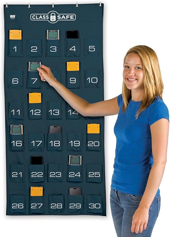 EAI Education ClassSafe Graphing Calculator & Cell Phone Storage Pocket Chart