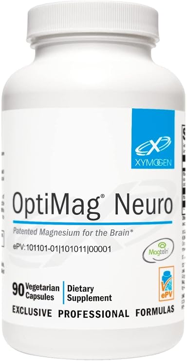 XYMOGEN OptiMag Neuro, 90 Capsules | Magnesium L-Threonate with Albion Chelates, Brain, Stress, and Sleep Support, Bioavailable Magnesium Complex