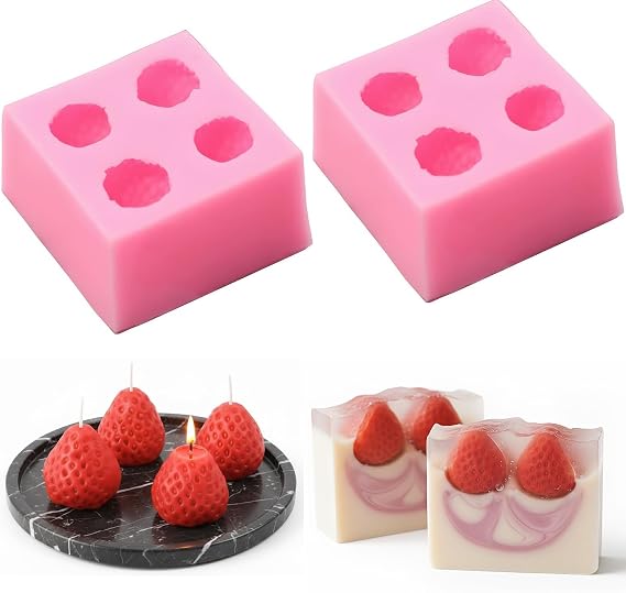 3D Full-size Strawberry Silicone Mold - MoldFun Large Strawberry Mold for Fondant, Gum Paste, Cake Topper Decorating, Chocolate, Candy, Ice Cube, Jello