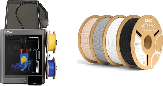 Centauri Carbon 2 Combo Multi Color 3D Printer & Matte PLA Filament Bundle 4KG