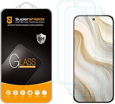 Supershieldz 3 Pack Designed for Google Pixel 9a Tempered Glass Screen Protector, Anti Scratch, Bubble Free