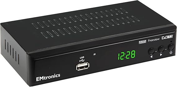 EMtronics EMFBR128HD Freeview Set Top Box 128GB Recorder 1080P with HDMI and Scart, Digibox Digital TV Receiver for Recording with PVR, 150+ Channels