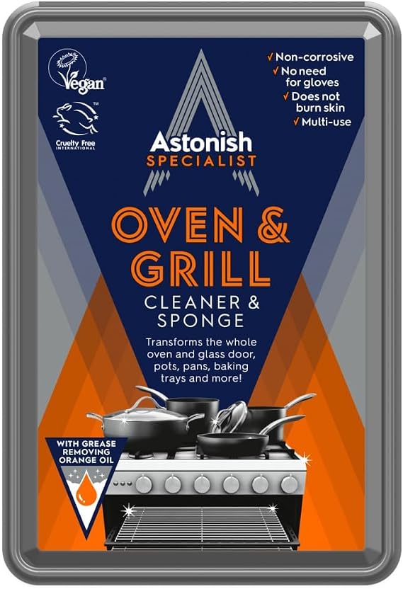 Astonish Oven & Grill Cleaner Paste with Sponge, Orange Oil, 8.8oz