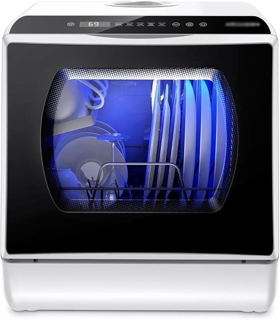 GRFIT Portable Countertop Dishwasher Compact Mini Dish Washer with 5-Liter Built-in Water Tank and Air-Dry