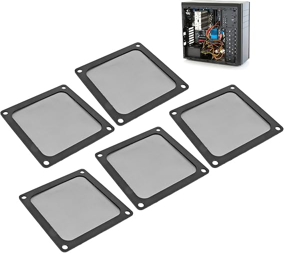 80mm Magnetic Dust Filter PC Case Fan Frame 5PCS Set for Computer Chassis Power Supply Vent Cooler Fan Filters (5 Pieces) Dust Protection Grill Mesh Cover