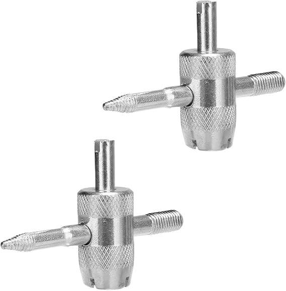 2Pcs Valve Core Remover Tool, 4 in 1 Tyre Valve Repair Tool,Valve Core Removal Tool,Tyre Valve Removers Repair Tool for Car, Bicycle,Motorcycle (Silver)