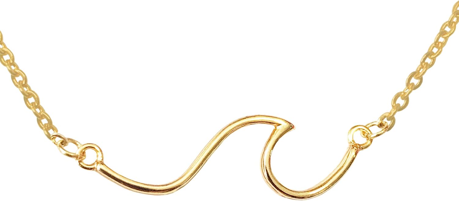 Altitude Boutique Line Ocean Wave Necklace Ocean Sea Jewelry