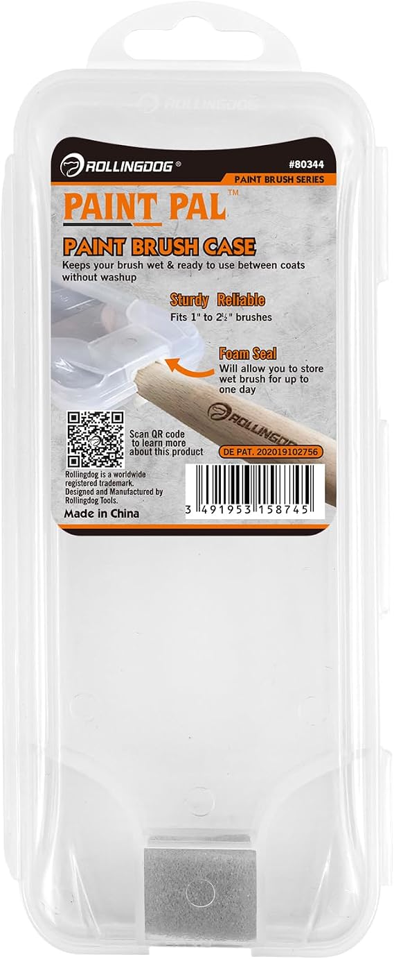 ROLLINGDOG Super Sealed Paint Brush Cover - Airtight Paint Brush Storage for 1" to 2 1/2" Brushes