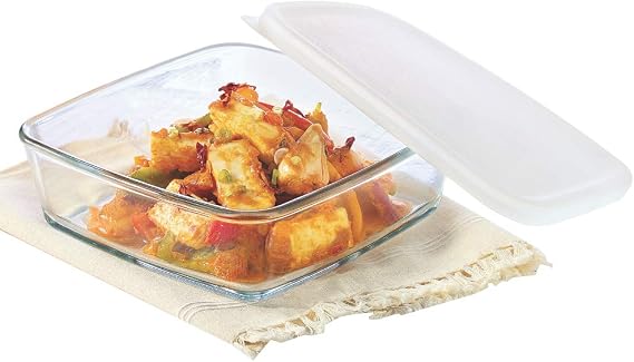 Square Baking Dish with Lid, 500ml by Borosil