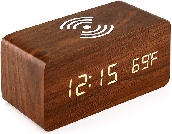 Digital Wooden Alarm Clock