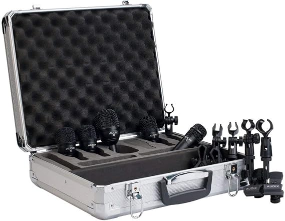 AUDIX FP5 Fusion Series 5-piece Drum Mic Kit for Kick, Snare, and Toms with Travel Case - Black