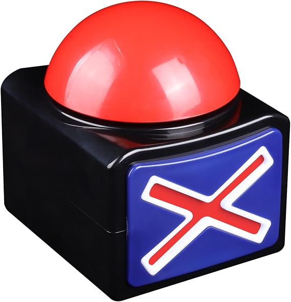 MyMealivos Game Trivia Buzzers for Family Game Night | Alarm Answer Button with Loud Sound and Light Entertainment in Classroom Job Group Games-1 Pack