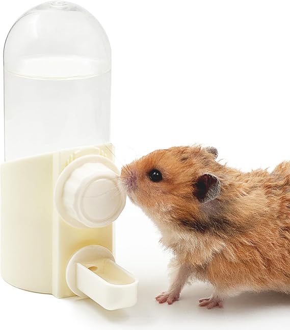Hamster Water Bottle with Stand - Leak-Proof 9oz Water Dispenser for Hamsters (Syrian, Dwarf), Gerbils, and Small Pet Cages