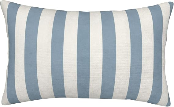 Blue and White Wide Stripes Minimal Throw Pillow Covers 14"X20" Pillowcase Lumbar Decorative Cushion Case for Couch Bed Sofa Farmhouse Decor