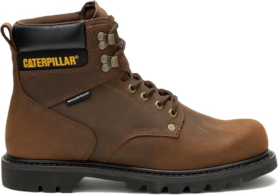 Caterpillar Second Shift Waterproof Work Boot Men Dark Brown