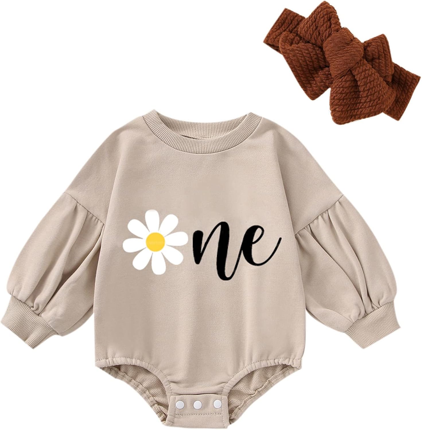 Newborn Infant Baby Girl Bubble Romper Crewneck Puff Long Sleeve Sweatshirt Onesie Cute Fall Winter Clothes