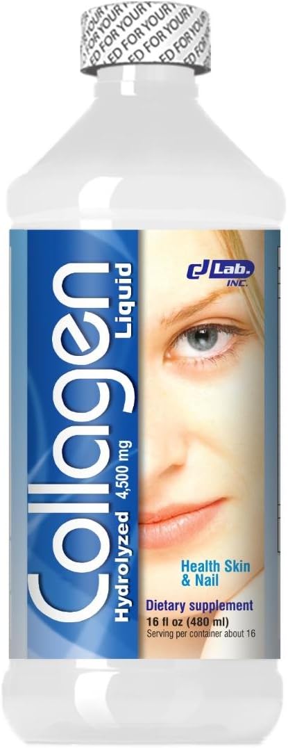 Collagen Hydrolyzed  Vitamin C Liquid Protein Formula - Hair,Skin & Nails4500 mg.-16 oz Better Absorption Than Powdered Collagen