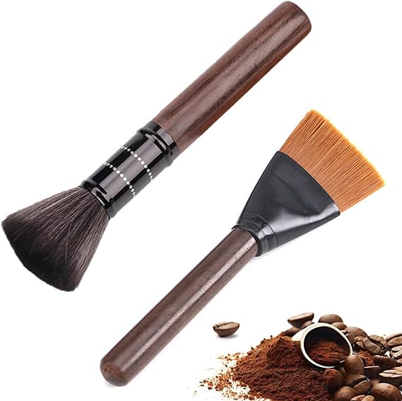 2 Pcs Coffee Brush Set - Coffee Machine Cleaning Tool, Bean & Grain Brush, Barista Accessories