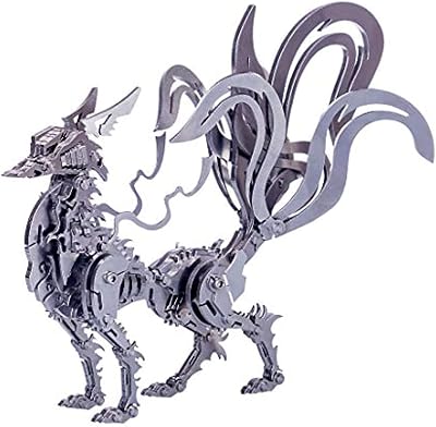3D Metal Puzzle, 3D Laser Cut Metal Model Mechanical Large Nine-Tailed Fox Metal Model Kits, DIY 3D Puzzles to Build for Adults Brain Teaser Puzzles Toys