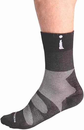 Incrediwear Sports Socks Athletic Socks and Crew Socks for Men and Women (Black, Medium)