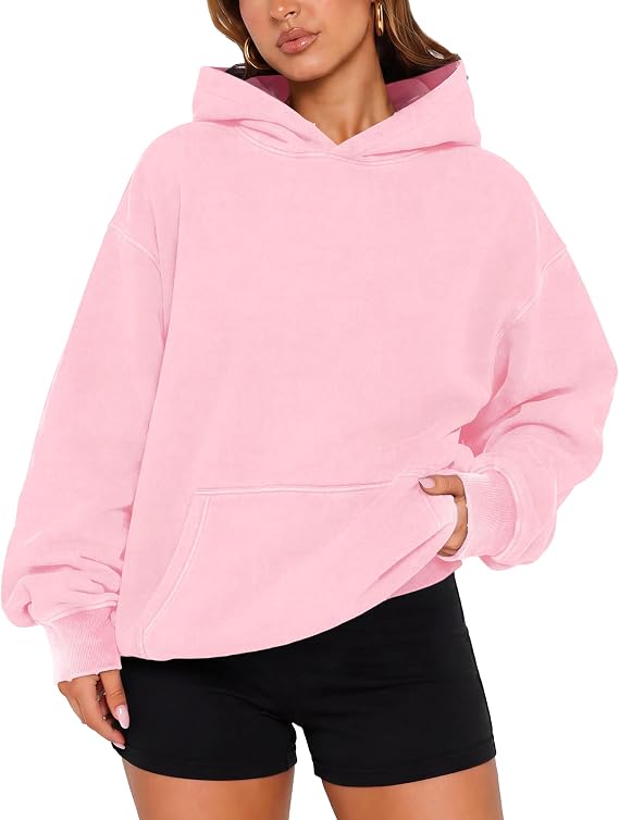 Dnzzs Womens Oversized Hoodie Acid Wash Hoodie Vintage Sweatshirt Heavyweight Fleece Cotton Streetwear Trendy Sweatshirts