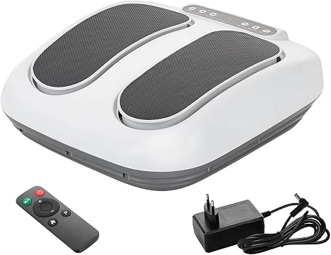 Genius Feelvita Acticur Foot Massager Electric with Heat Function 10 Speed Levels Massage with Vibration for Legs and Feet Modern Vibration Plate with Remote Control