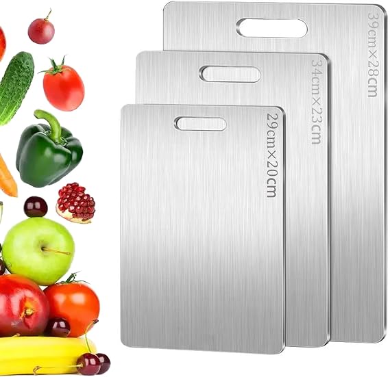 Titanium Cutting Board Set, 3 Pieces, Double-Sided Food Grade Chopping Boards for Kitchen