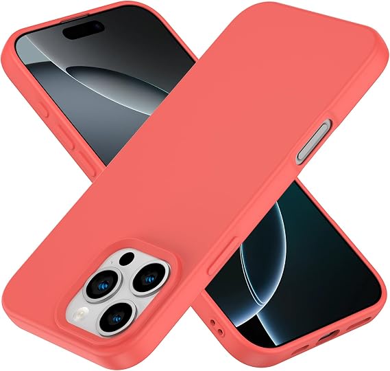 Designed for iPhone 16 Pro Case, Silicone Ultra Slim Shockproof Phone Case with Soft Anti-Scratch Microfiber Lining, [Enhanced Camera Protection] Phone Case for 16 Pro, (Peach)