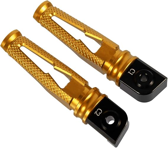 Motorcycle Foot Pegs CNC Aluminum Rear Passenger Footrests for Kawasaki Z900 2017-2018 for Z1000 2003-2018 for ZX6R 2005-2018 for ZX10R 2008-2018 (Gold)