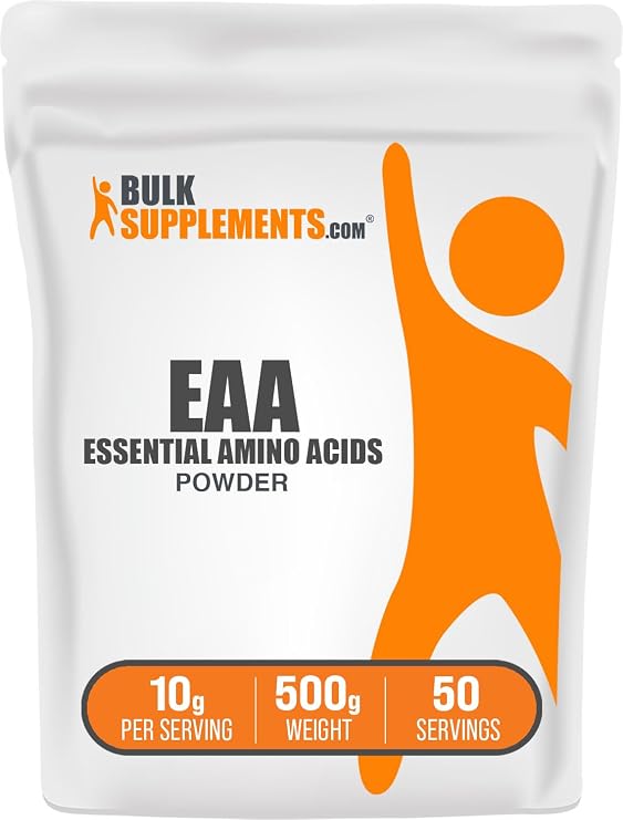 Essential Amino Acids Powder - Essential Amino Acids Supplement, EAA Powder - Unflavored & Gluten Free, 10g per Serving, 500g (1.1 lbs) (Pack of 1)