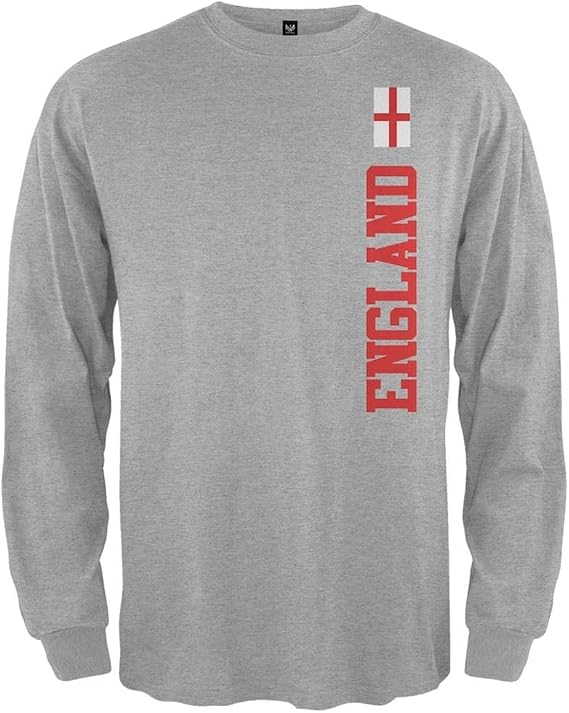 Old Glory - World Cup England Men's Long Sleeve - Medium Sport Grey