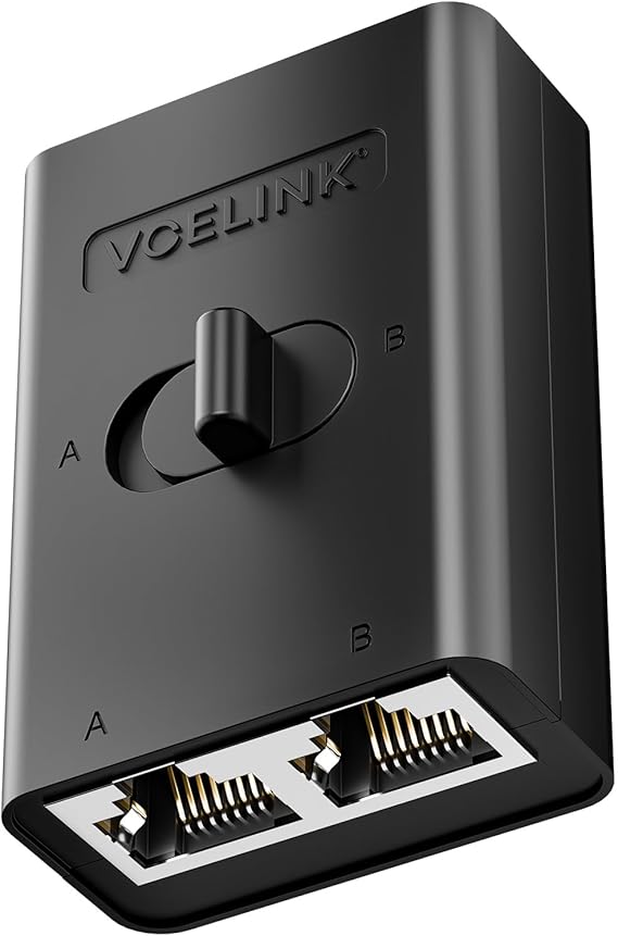 VCELINK 1000Mbps Passive Ethernet Selector, CAT6 Ethernet Switch, 2-Pack