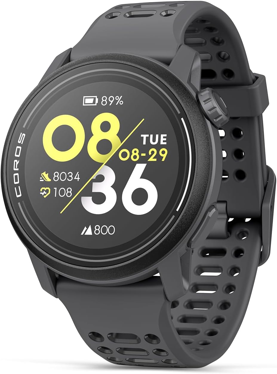COROS PACE 3 GPS Sport Watch, Lightweight Running Watch, 17-Day Battery Life, Accurate GPS, Heart Rate Monitor, Navigation, Sleep Tracking, Training Plan, Run, Bike, and Ski Black Silicone