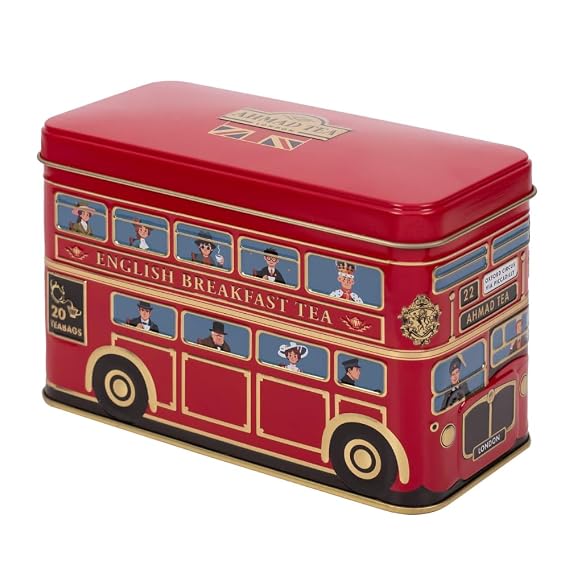 Ahmad Tea London Bus Gift Tin, English Afternoon, 20 Count Tin